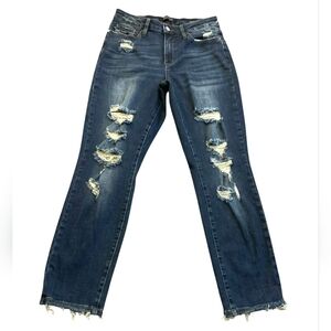Judy Blue Distressed Boyfriend Jeans 5/27 90s Grunge Streetwear Aesthetic